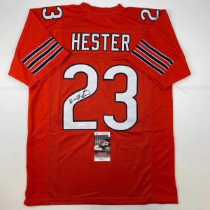 imageAutographedSigned Devin Hester Chicago Orange Football Jersey JSA COA