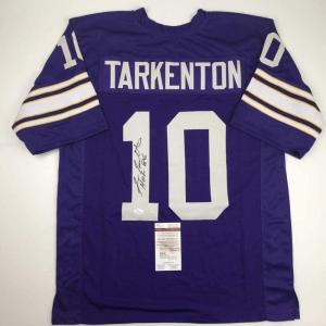 imageAutographedSigned Fran Tarkenton HOF 86 Minnesota Purple Football Jersey JSA COA