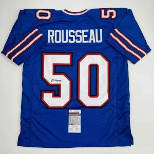 imageAutographedSigned Greg Rousseau Buffalo Blue Football Jersey JSA COA