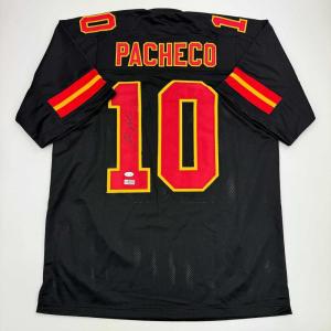 imageAutographedSigned Isiah Pacheco Kansas City Black Football Jersey JSA COA