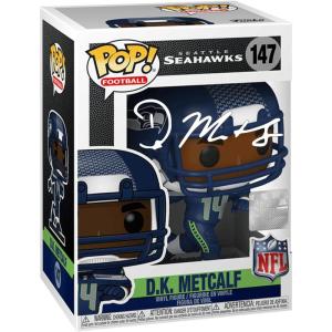 imageDK Metcalf 147 Facsimile Signed Reprint Laser Autographed Funko POP Seattle Seahawks Figurine with Protector Case
