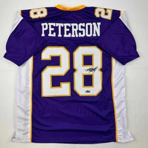 imageFacsimile Autographed Adrian Peterson Minnesota Purple Reprint Laser Auto Football Jersey Size Mens XL