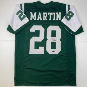 imageFacsimile Autographed Curtis Martin New York Green Reprint Laser Auto Football Jersey Size Mens XL
