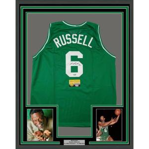 imageFramed AutographedSigned Bill Russell 35x39 Boston Green Basketball Jersey Hollywood Collectibles COA