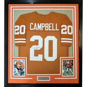 imageFramed AutographedSigned Earl Campbell 33x42 Texas Orange Football Jersey Beckett BAS COA