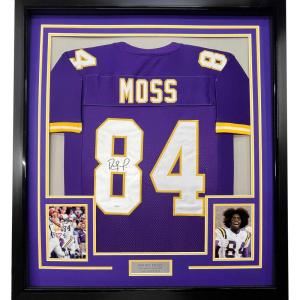 imageFramed AutographedSigned Randy Moss 33x42 Minnesota Purple Football Jersey JSA COA