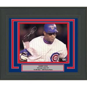 imageFramed AutographedSigned Sammy Sosa USA Flag Chicago Cubs 11x14 Baseball Photo Beckett BAS COA