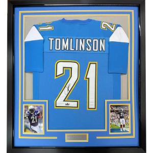 imageFramed Facsimile Autographed LaDainian Tomlinson 35x39 Los Angeles LA Powder Blue Reprint Laser Auto Football Jersey