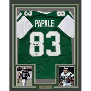 imageFramed Facsimile Autographed Vince Papale 35x39 Philadelphia Kelly Green Reprint Laser Auto Football Jersey