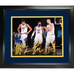 imageFramed Nikola Jokic Jamal Murray amp Michael Porter Jr Denver Nuggets Facsimile Laser Engraved Signature Auto 11x14 Basketball Photo HOFSM Holo