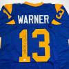 imageAutographedSigned Kurt Warner St Louis Blue Football Jersey JSA COA