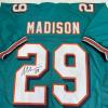 imageAutographedSigned Sam Madison Miami Teal Football Jersey JSA COA