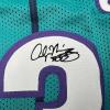 imageFacsimile Autographed Alonzo Mourning Charlotte Teal Reprint Laser Auto Basketball Jersey Size Mens XL