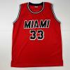 imageFacsimile Autographed Alonzo Mourning Miami Red Reprint Laser Auto Basketball Jersey Size Mens XL