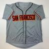 imageFacsimile Autographed Buster Posey San Francisco Grey Reprint Laser Auto Baseball Jersey Size Mens XL
