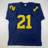 imageFacsimile Autographed Desmond Howard Michigan Blue Reprint Laser Auto College Football Jersey Size Mens XL
