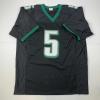 imageFacsimile Autographed Donovan McNabb Philadelphia Black Reprint Laser Auto Football Jersey Size Mens XL