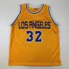 imageFacsimile Autographed Earvin Magic Johnson Los Angeles LA Yellow Reprint Laser Auto Basketball Jersey Size Mens XL