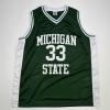 imageFacsimile Autographed Earvin Magic Johnson Michigan State Green Reprint Laser Auto College Basketball Jersey Size Mens XL