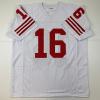 imageFacsimile Autographed Joe Montana San Francisco White Reprint Laser Auto Football Jersey Size Mens XL