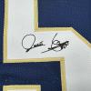 imageFacsimile Autographed Raghib Rocket Ismail Notre Dame Blue Reprint Laser Auto College Football Jersey Size Mens XL