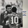 imageAutographedSigned Pele Brazil Soccer Futbol 16x20 Photo with Muhammad Ali Beckett BAS COA Auto