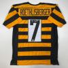 imageFacsimile Autographed Ben Roethlisberger Pittsburgh Bumble Bee Reprint Laser Auto Football Jersey Size Mens XL
