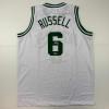 imageFacsimile Autographed Bill Russell Boston White Reprint Laser Auto Basketball Jersey Size Mens XL