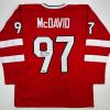 imageFacsimile Autographed Connor McDavid Canada Red 2025 4 Nations FaceOff Reprint Laser Auto Hockey Jersey Size Mens XL