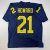 imageFacsimile Autographed Desmond Howard Michigan Blue Reprint Laser Auto College Football Jersey Size Mens XL