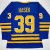 imageFacsimile Autographed Dominik Hasek Buffalo Blue Reprint Laser Auto Hockey Jersey Size Mens XL