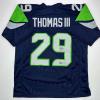 imageFacsimile Autographed Earl Thomas Seattle Blue Reprint Laser Auto Football Jersey Size Mens XL