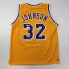 imageFacsimile Autographed Earvin Magic Johnson Los Angeles LA Yellow Reprint Laser Auto Basketball Jersey Size Mens XL