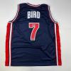 imageFacsimile Autographed Larry Bird United States Team USA Olympics Blue Reprint Laser Auto Basketball Jersey Size Mens XL