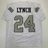 imageFacsimile Autographed Marshawn Lynch Oakland Las Vegas Color Rush Reprint Laser Auto Football Jersey Size Mens XL