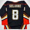 imageFacsimile Autographed Teemu Selanne Anaheim Black Reprint Laser Auto Hockey Jersey Size Mens XL