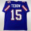 imageFacsimile Autographed Tim Tebow Florida Blue Reprint Laser Auto College Football Jersey Size Mens XL