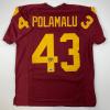 imageFacsimile Autographed Troy Polamalu USC Maroon Reprint Laser Auto College Football Jersey Size Mens XL