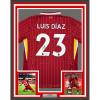 imageFramed AutographedSigned Luis Diaz 35x39 Liverpool Red Soccer Jersey Beckett BAS COA