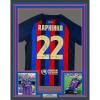 imageFramed AutographedSigned Raphinha Raphael Belloli 35x39 FC Barcelona Blue Soccer Jersey Beckett BAS COA
