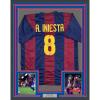 imageFramed Facsimile Autographed Andres Iniesta 35x39 FC Barcelona BlueRed Reprint Laser Auto Soccer Jersey