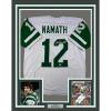 imageFramed Facsimile Autographed Joe Namath 35x39 New York White Reprint Laser Auto Football Jersey