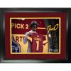 imageFramed Jayden Daniels Draft Facsimile Laser Engraved Signature Auto Washington Commanders 11x14Football Photo HOFSM Holo