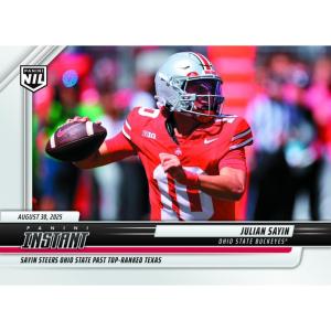 image2025 Panini Instant NIL Julian Sayin JSB Sayin Steers Ohio Sate Past Top Ranked Texas Ohio State Buckeyes Rookie RC Football Card