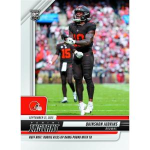 image2025 Panini Instant Quinshon Judkins 86 Ruff Ruff Rookie Riles Up Dawg Pound With TD Cleveland Browns Rookie RC Football Card