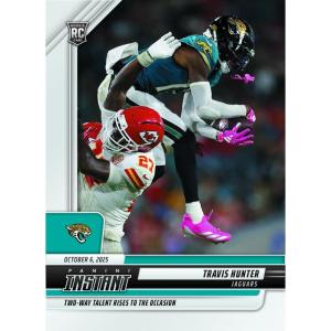 image2025 Panini Instant Travis Hunter 136 Two Way Talent Rises to the Occasion Jacksonville Jaguars Rookie RC Football Card