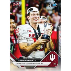 image2025 Topps Bowman U Now Fernando Mendoza 58 Named 2025 Big Ten Championship Game MVP Indiana Hoosiers Rookie RC Football Card