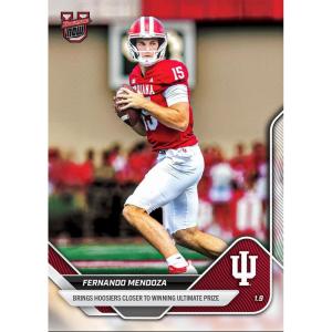 image2025 Topps Bowman U Now Fernando Mendoza 66 Brings Hoosiers Closer to Winning Ultimate Prize Indiana Hoosiers Rookie RC Football Card