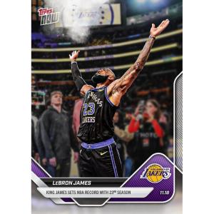 image2025 Topps Now LeBron James 58 King James Sets NBA Record With 23rd Season Los Angeles Lakers Basketball Card