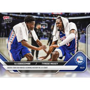 image2025 Topps Now VJ EdgecombeTyrese Maxey 32 Sixers Star Duo Makes Scoring History in 30 Start Philadelphia 76ers Basketball Card
